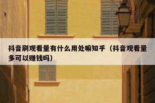 抖音刷观看量有什么用处嘛知乎（抖音观看量多可以赚钱吗） 第1张
