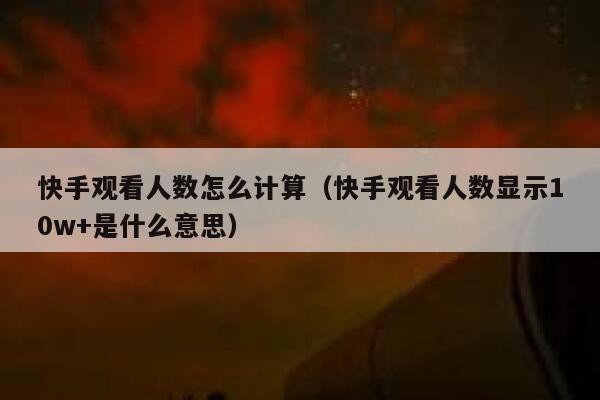快手观看人数怎么计算（快手观看人数显示10w+是什么意思） 第1张