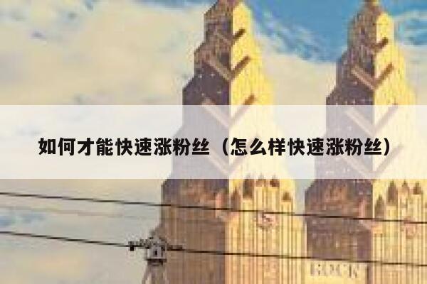 如何才能快速涨粉丝(怎么样快速涨粉丝) 第1张 如何才能快速涨粉丝(怎么样快速涨粉丝) 第1张