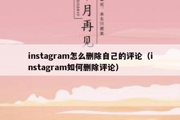 instagram怎么删除自己的评论（instagram如何删除评论） 第1张
