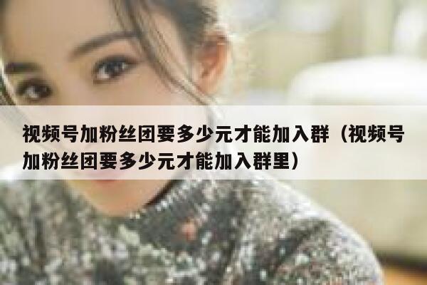 视频号加粉丝团要多少元才能加入群（视频号加粉丝团要多少元才能加入群里） 第1张