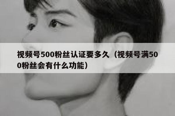 视频号500粉丝认证要多久（视频号满500粉丝会有什么功能） 第1张