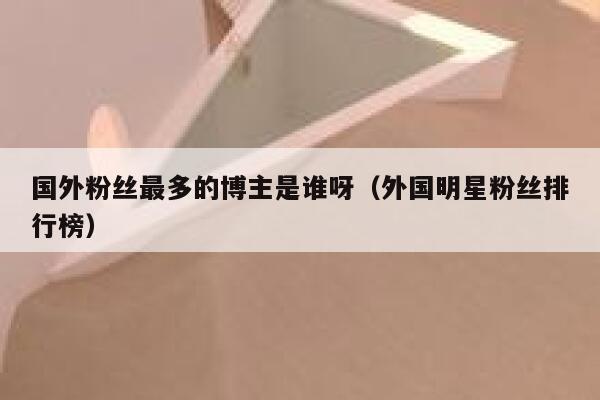 国外粉丝最多的博主是谁呀（外国明星粉丝排行榜） 第1张