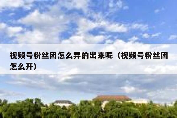 视频号粉丝团怎么弄的出来呢（视频号粉丝团怎么开） 第1张