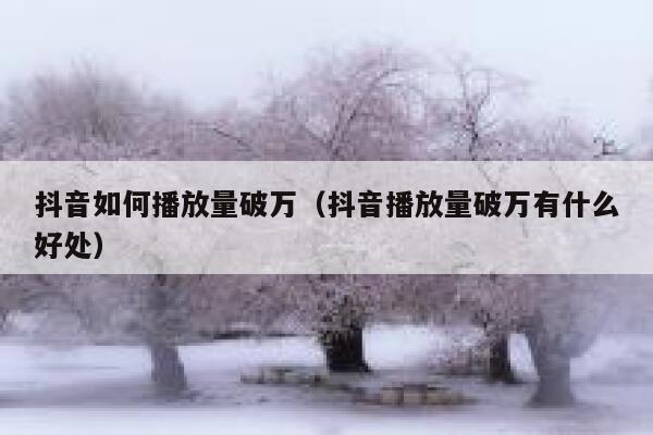 抖音如何播放量破万（抖音播放量破万有什么好处） 第1张