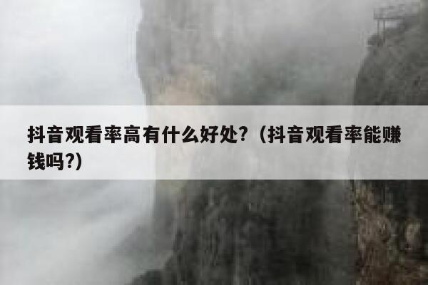 抖音观看率高有什么好处?（抖音观看率能赚钱吗?） 第1张