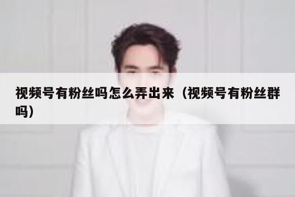 视频号有粉丝吗怎么弄出来（视频号有粉丝群吗） 第1张