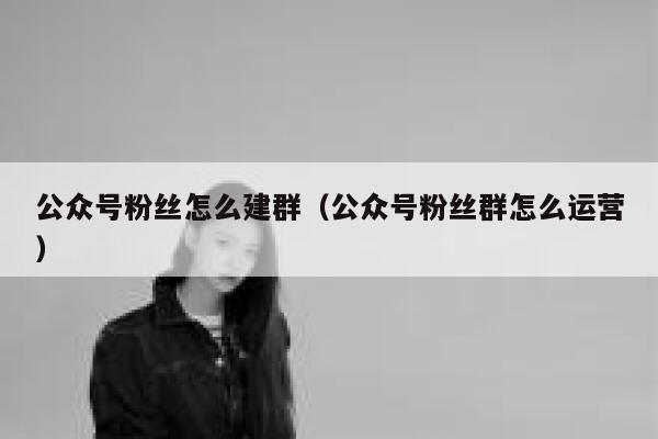 公众号粉丝怎么建群（公众号粉丝群怎么运营） 第1张