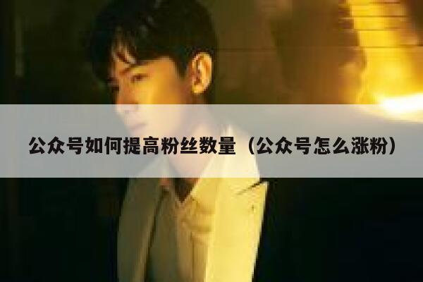 公众号如何提高粉丝数量（公众号怎么涨粉） 第1张