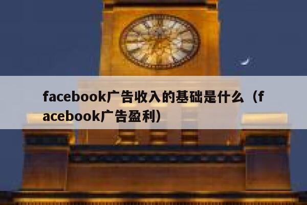 facebook广告收入的基础是什么（facebook广告盈利） 第1张