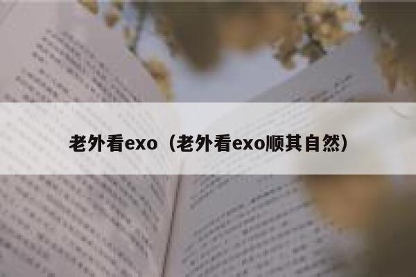 老外看exo（老外看exo顺其自然） 第1张