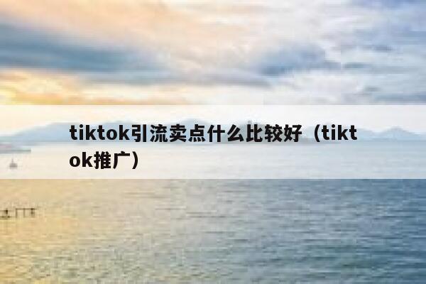 tiktok引流卖点什么比较好（tiktok推广） 第1张