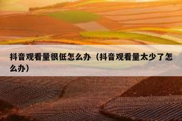 抖音观看量很低怎么办（抖音观看量太少了怎么办） 第1张
