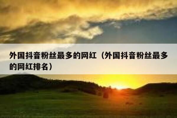 外国抖音粉丝最多的网红（外国抖音粉丝最多的网红排名） 第1张