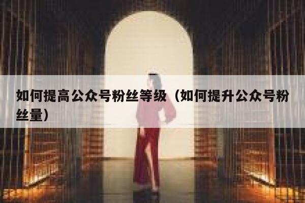 如何提高公众号粉丝等级（如何提升公众号粉丝量） 第1张