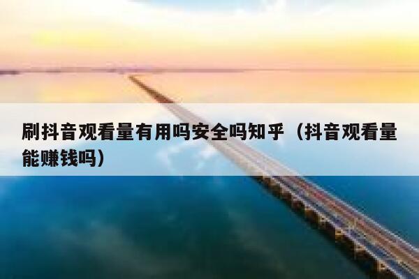 刷抖音观看量有用吗安全吗知乎(抖音观看量能赚钱吗) 第1张 刷抖音观看量有用吗安全吗知乎(抖音观看量能赚钱吗) 第1张