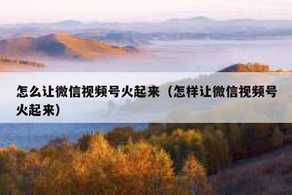 怎么让微信视频号火起来(怎样让微信视频号火起来) 第1张 怎么让微信视频号火起来(怎样让微信视频号火起来) 第1张