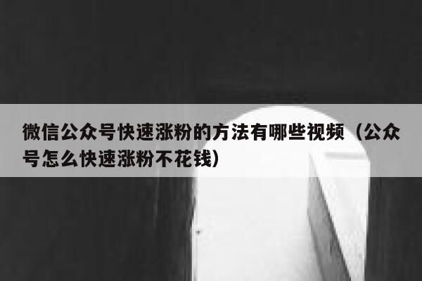 微信公众号快速涨粉的方法有哪些视频(公众号怎么快速涨粉不花钱) 第1张 微信公众号快速涨粉的方法有哪些视频(公众号怎么快速涨粉不花钱) 第1张