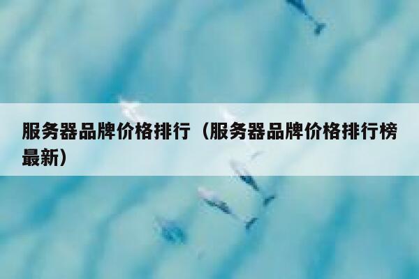 服务器品牌价格排行（服务器品牌价格排行榜最新） 第1张
