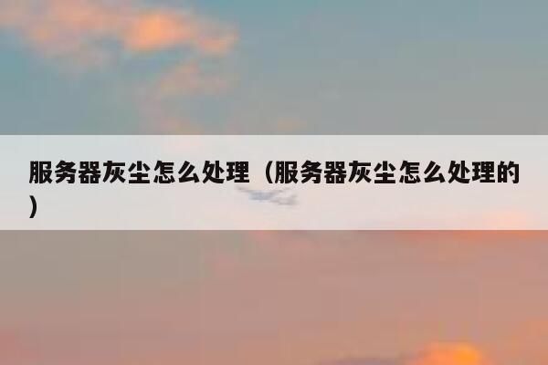 服务器灰尘怎么处理(服务器灰尘怎么处理的) 第1张 服务器灰尘怎么处理(服务器灰尘怎么处理的) 第1张
