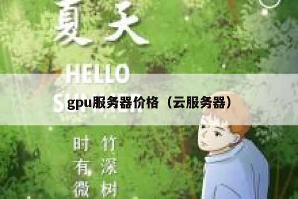 gpu服务器价格（云服务器） 第1张