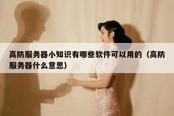 高防服务器小知识有哪些软件可以用的（高防服务器什么意思） 第1张