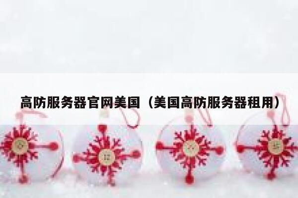 高防服务器官网美国（美国高防服务器租用） 第1张