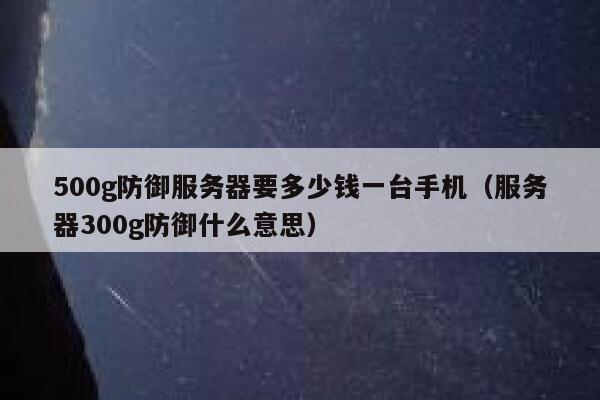 500g防御服务器要多少钱一台手机（服务器300g防御什么意思） 第1张
