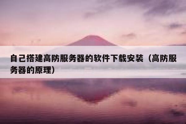 自己搭建高防服务器的软件下载安装（高防服务器的原理） 第1张