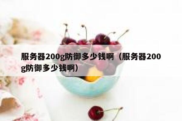 服务器200g防御多少钱啊（服务器200g防御多少钱啊） 第1张