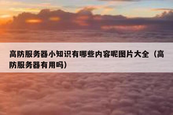 高防服务器小知识有哪些内容呢图片大全(高防服务器有用吗) 第1张 高防服务器小知识有哪些内容呢图片大全(高防服务器有用吗) 第1张