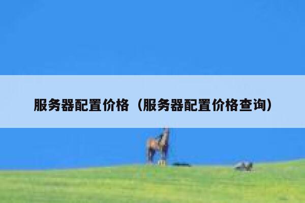 服务器配置价格（服务器配置价格查询） 第1张