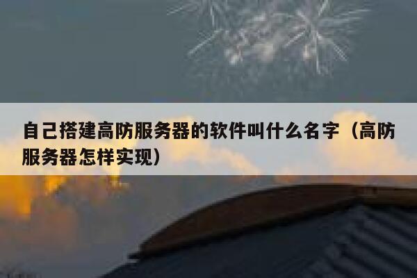自己搭建高防服务器的软件叫什么名字（高防服务器怎样实现） 第1张