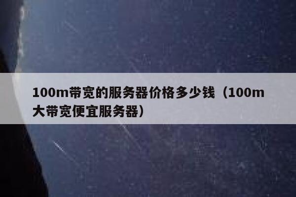 100m带宽的服务器价格多少钱（100m大带宽便宜服务器） 第1张
