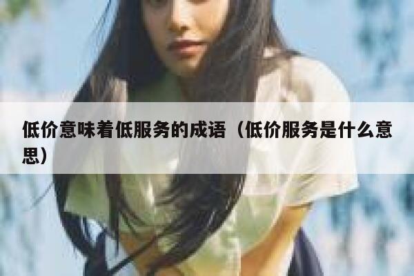 低价意味着低服务的成语（低价服务是什么意思） 第1张