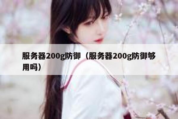 服务器200g防御（服务器200g防御够用吗） 第1张