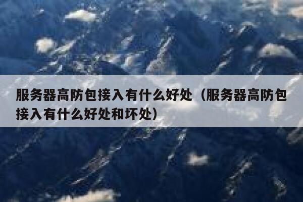 服务器高防包接入有什么好处（服务器高防包接入有什么好处和坏处） 第1张