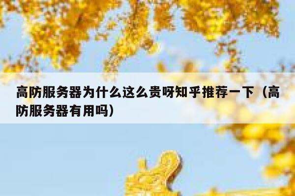 高防服务器为什么这么贵呀知乎推荐一下（高防服务器有用吗） 第1张