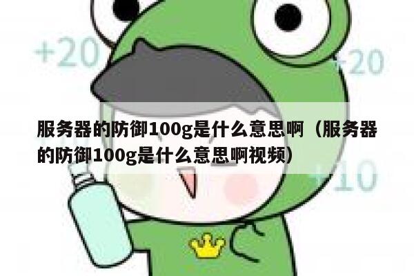 服务器的防御100g是什么意思啊（服务器的防御100g是什么意思啊视频） 第1张