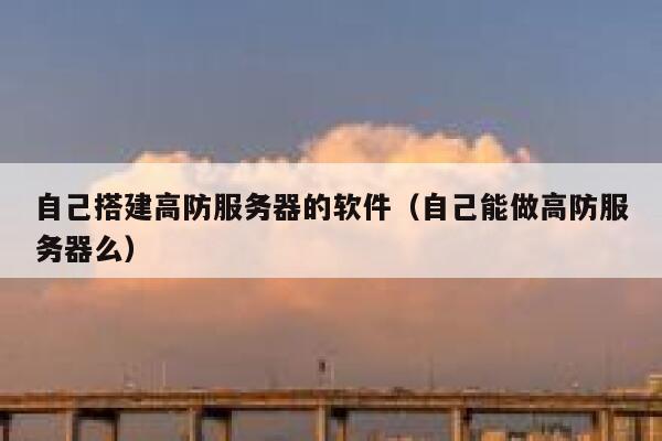 自己搭建高防服务器的软件（自己能做高防服务器么） 第1张