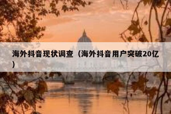 海外抖音现状调查(海外抖音用户突破20亿) 第1张 海外抖音现状调查(海外抖音用户突破20亿) 第1张