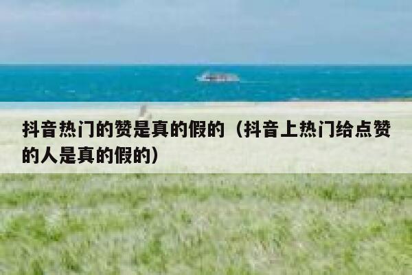 抖音热门的赞是真的假的（抖音上热门给点赞的人是真的假的） 第1张