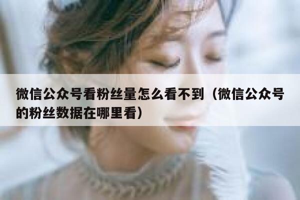 微信公众号看粉丝量怎么看不到（微信公众号的粉丝数据在哪里看） 第1张
