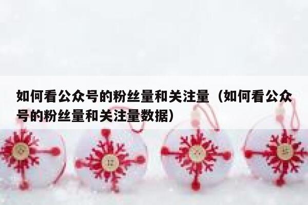 如何看公众号的粉丝量和关注量（如何看公众号的粉丝量和关注量数据） 第1张