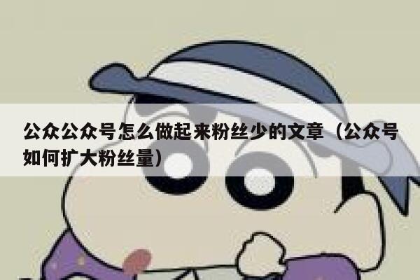公众公众号怎么做起来粉丝少的文章（公众号如何扩大粉丝量） 第1张