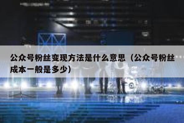 公众号粉丝变现方法是什么意思（公众号粉丝成本一般是多少） 第1张