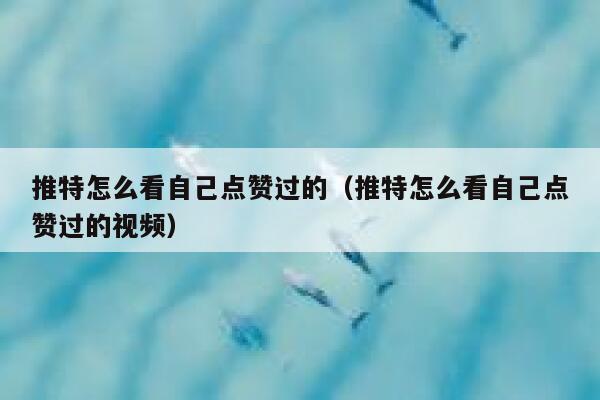 推特怎么看自己点赞过的（推特怎么看自己点赞过的视频） 第1张