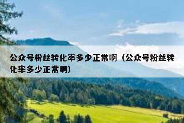 公众号粉丝转化率多少正常啊(公众号粉丝转化率多少正常啊) 第1张 公众号粉丝转化率多少正常啊(公众号粉丝转化率多少正常啊) 第1张