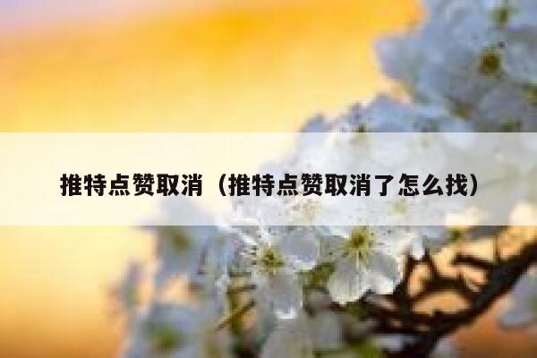 推特点赞取消（推特点赞取消了怎么找） 第1张