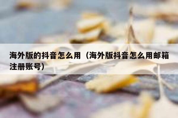 海外版的抖音怎么用（海外版抖音怎么用邮箱注册账号） 第1张